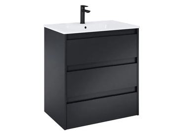 MDF шкаф за баня Unik Black Matt 70.5см