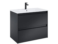 Стилен шкаф за баня Unik Alpine Black Matt 80см
