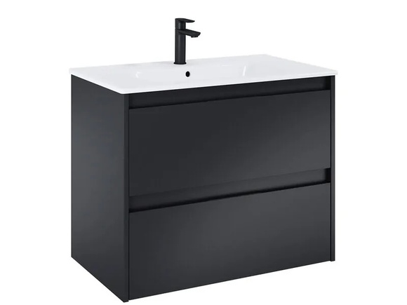 Стилен шкаф за баня Unik Alpine Black Matt 80см