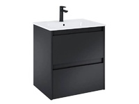 Стилен шкаф за баня с мивка Unik Alpine Black Matt 60см